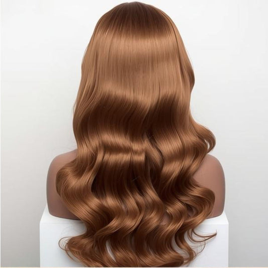 Caramel Long Wavy Wig – Soft, Natural & Stylish Volume