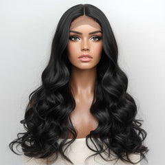 Jet Black Long Wavy Wig – Bold, Sleek & Timeless