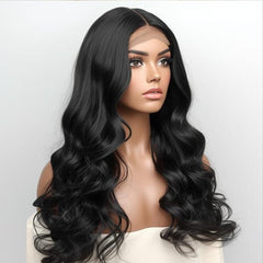 Jet Black Long Wavy Wig – Bold, Sleek & Timeless