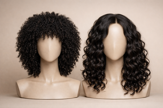 Kinky curly vs loose curly human hair wigs comparison